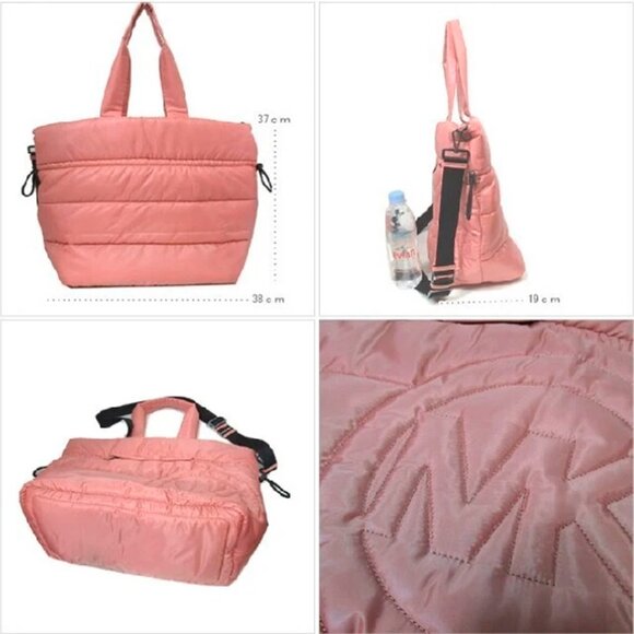 S Michael Kors Rae Sunset Rose Nylon Extra Large Tote 35F1U5RT3C Pink $398 - Picture 4 of 15
